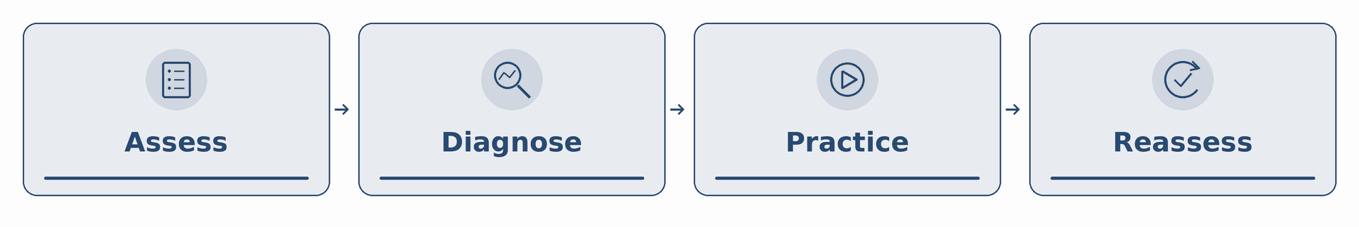 Assess → Diagnose → Practice → Reassess